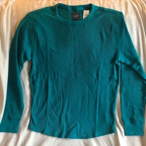 Gap NWT Men’s turquoise thermal long sleeve shirt, size Medium